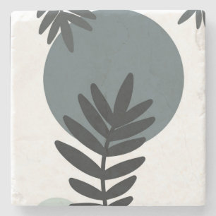 Botanical floral design  stone coaster