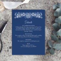 Botanical Floral Dusty Blue Navy Wedding Details