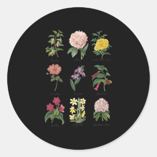 botanical floral flower classic round sticker