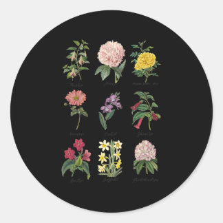 botanical floral flower classic round sticker