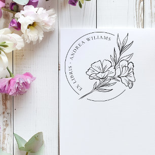 Botanical Floral From the Library Of Ex Libris Rubber Stamp