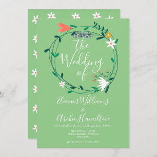 Botanical Floral Garland Wedding Invitation