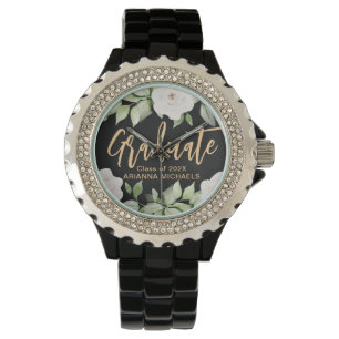 Botanical Floral Graduate Script Graduation Black Watch