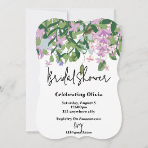 botanical floral greenery bridal shower invitation