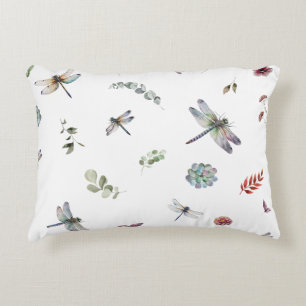 Botanical Floral Greenery Watercolor Pattern Decorative Cushion