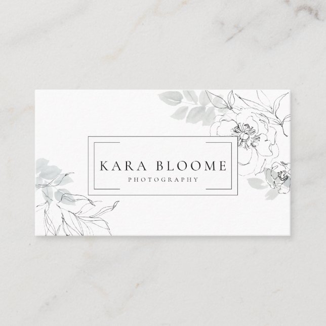 Botanical Floral Illustration Business Card (Front)