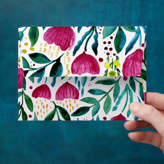 Botanical floral illustration  envelope (Hand)