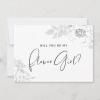 Botanical Floral Illustration Flower Girl Card