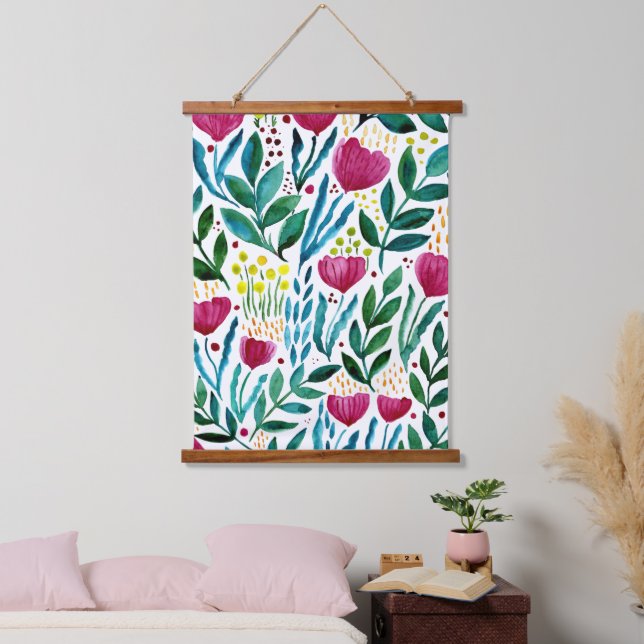 Botanical floral illustration  hanging tapestry (Bedroom)
