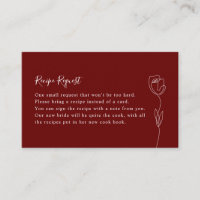 Botanical Floral Illustration Recipe Request Card