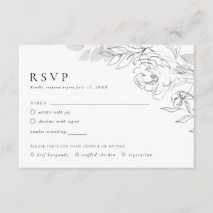 Botanical Floral Illustration RSVP Card