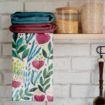 Botanical floral illustration  tea towel<br><div class="desc">Botanical floral illustration . Cute watercolor botanical garden illustration with flowers and branches.</div>