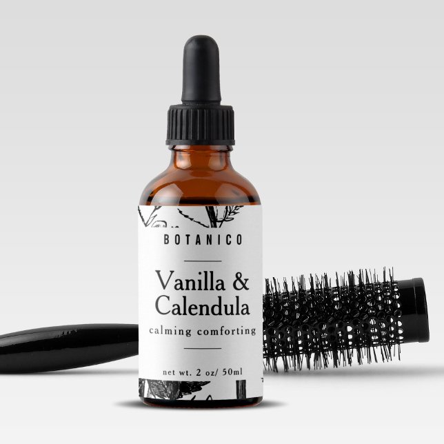 Botanical Floral Ingredients Black White Labels (Botanical Floral Ingredients Black White Labels)