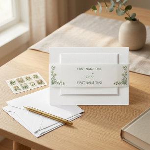 Botanical Floral Invitation Belly Band