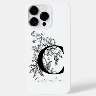 Botanical Floral Monogram Letter C Name Case-Mate iPhone 14 Pro Max Case