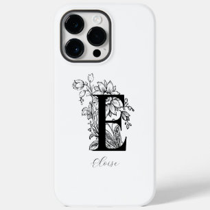 Botanical Floral Monogram Letter E Name iPhone 14 Pro Max Case