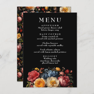 Botanical Floral Moody Vintage Wedding Menu