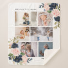 Botanical Floral Mum Photo Collage Watercolor