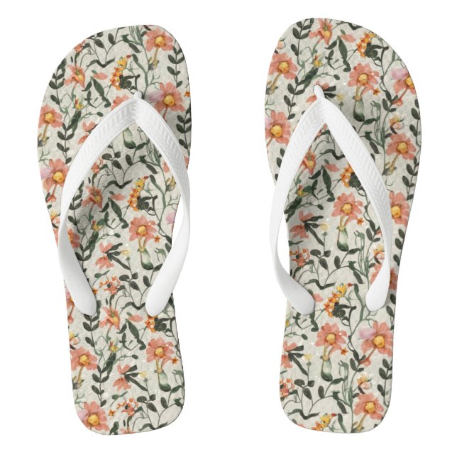 Botanical Floral Pattern Jandals (Footbed)