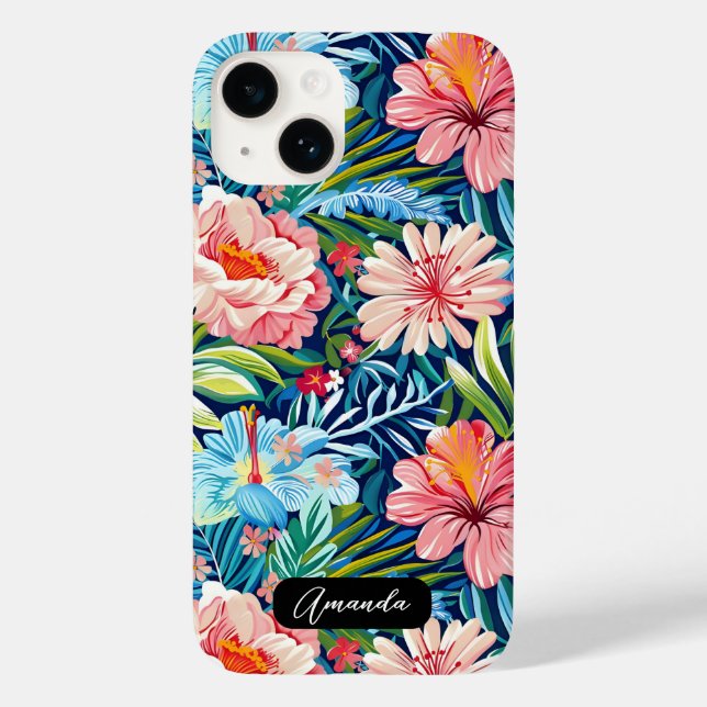 Botanical Floral Pattern Summer Flowers Case-Mate iPhone Case (Back)