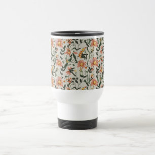 Botanical Floral Pattern Travel Mug