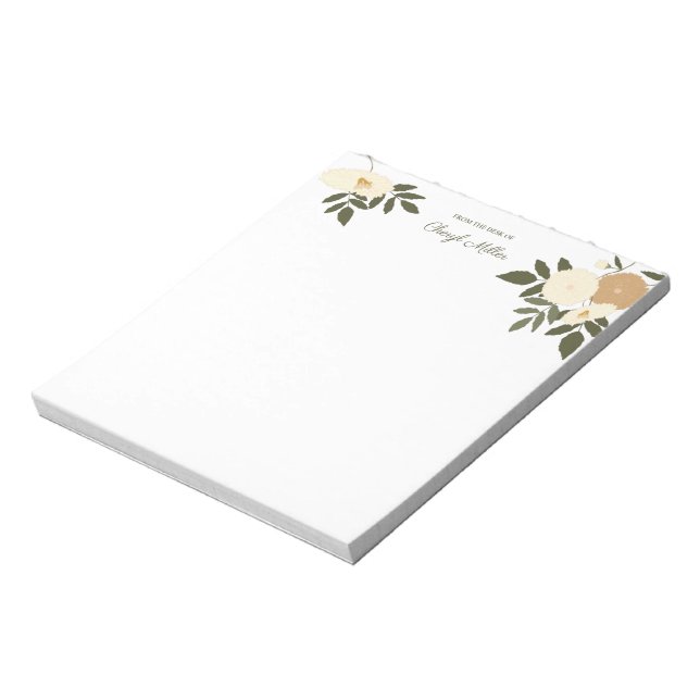 Botanical Floral Personalised Flower Drawing Notepad (Rotated)