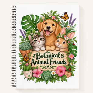 Botanical Floral Pets Notebook Animal Lover Gift