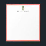 Botanical Floral Pineapple Coral Frame Notepad<br><div class="desc">Elegant watercolor island botanical pineapple logo design with living coral frame,  personalised with name,  notepad.  Text font style and colour can be customised.</div>