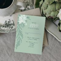 Botanical Floral Sage Mint Emerald Green Wedding