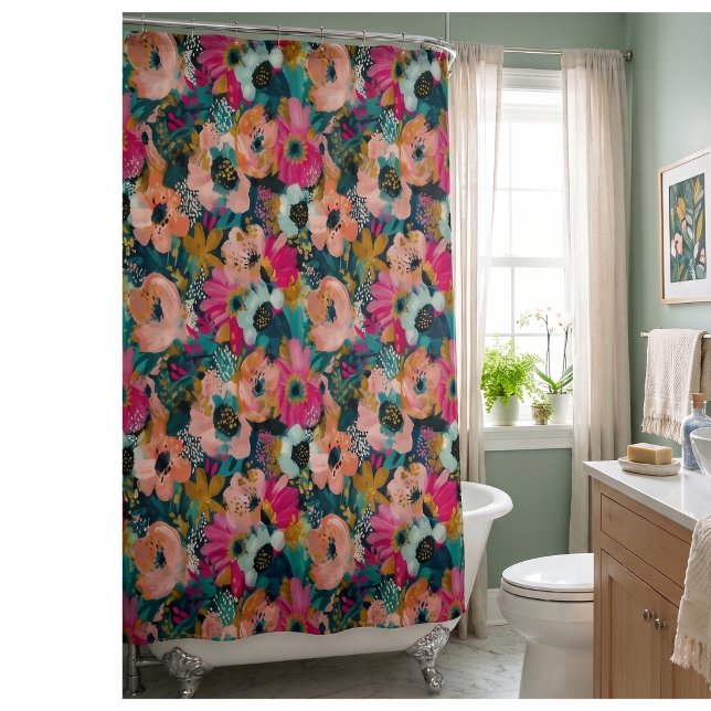 Botanical Floral  Shower Curtain (Creator Uploaded)