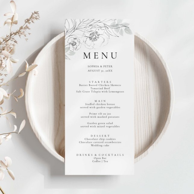 Botanical Floral Sketch Menu (Creator Uploaded)