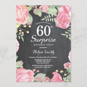 Botanical Floral Surprise 60th Birthday Invitation