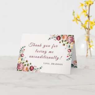 Botanical Floral Thank You Mum Greeting Card