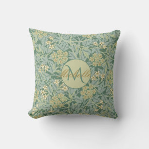 Botanical Floral Vintage Teal and Green Cushion