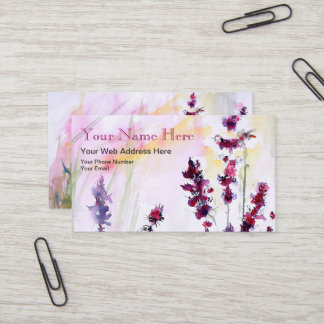 Botanical Floral Watercolor Art Business Card