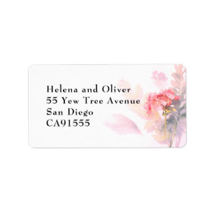 Botanical Floral Wedding Address Label