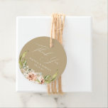 Botanical Floral Wedding Thank You Favour Tags<br><div class="desc">Elegant watercolor botanical forest leaves and floral arrangement,  wedding thank you favour tags in taupe. "thank you" in chic white calligraphy graphic with lines for your names and event date.</div>