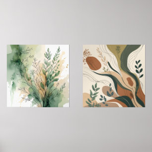 Botanical Flow – Abstract Nature in Earthy Tones