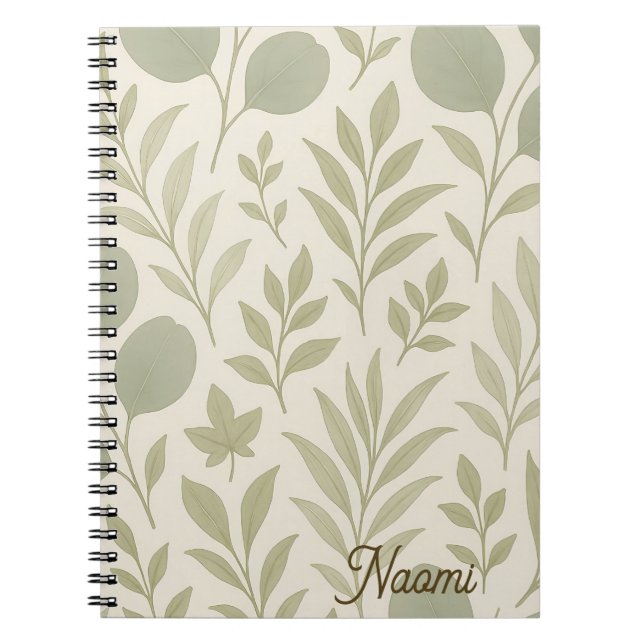 Botanical Flow Seamless Pattern | Luxury Yoga  Notebook (Front)