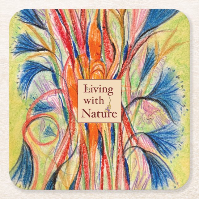 Botanical Flower Bloom – Customisable  Square Paper Coaster (Front)