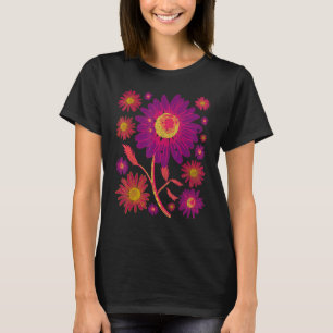 Botanical Flower Blossom Gardener Daisies Colourfu T-Shirt