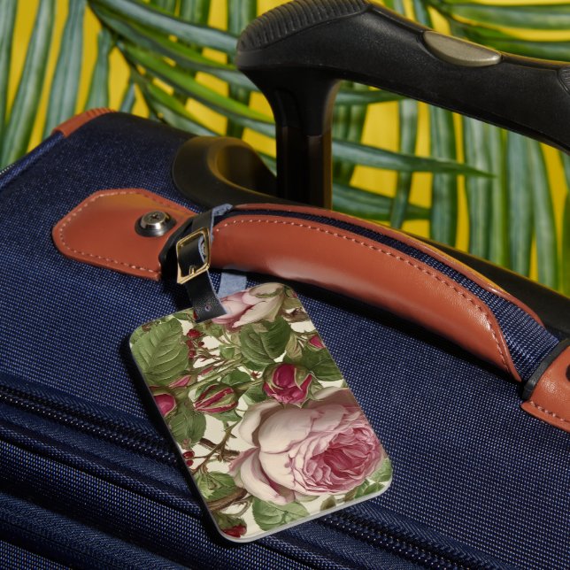 Botanical Flower Design Luggage Tag (Front Insitu 1)