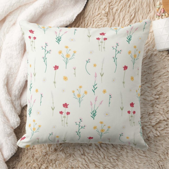 Botanical Flower Floral Pattern 20" x 20" Cushion (Blanket)