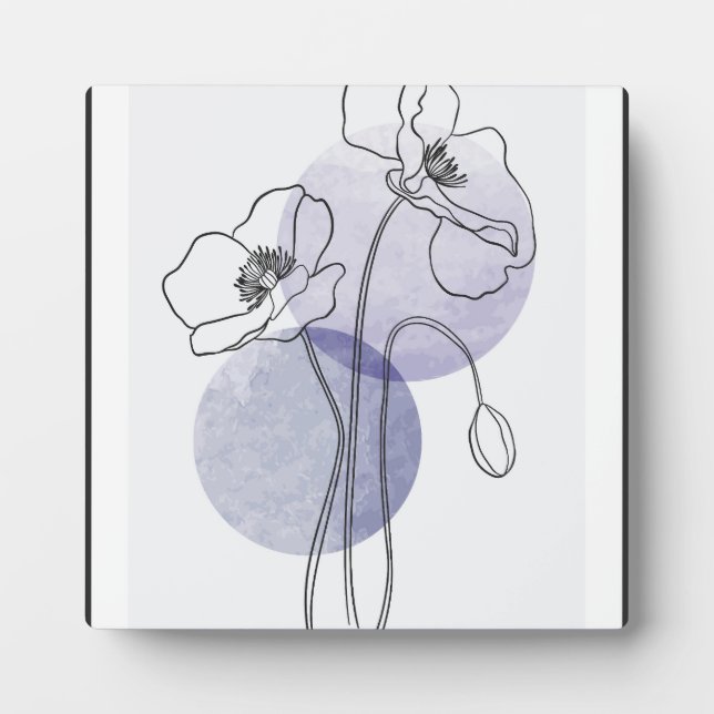Botanical flower line art with triangle and circle plaque (Front)