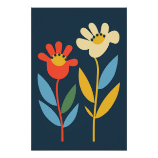 Botanical Flower Poster Floral Wall Art Nature Pos