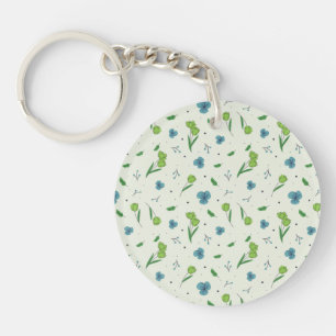 Botanical Flower Spring Floral Acrylic Key Ring