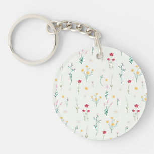  Botanical Flower Spring Floral Acrylic Key Ring