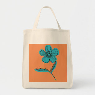 botanical flower tote bag