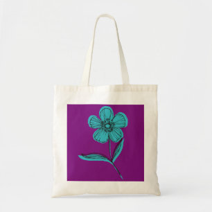 botanical flower tote bag
