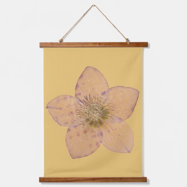 Botanical Flower Wall Tapestry -Minimalist Pastel  (Front)